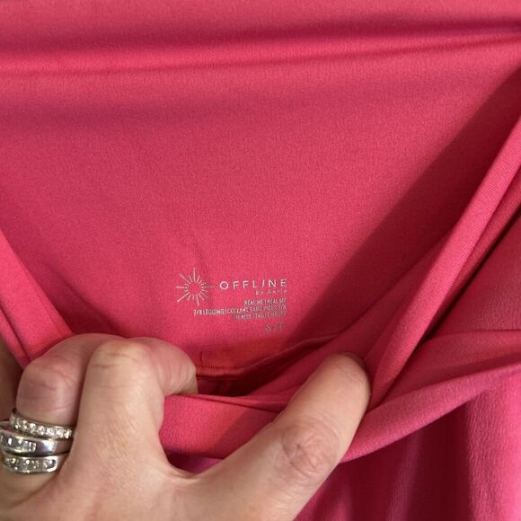 Aerie offline high rise Cross Over Legging Size Small Pink - Picture 7 of 9